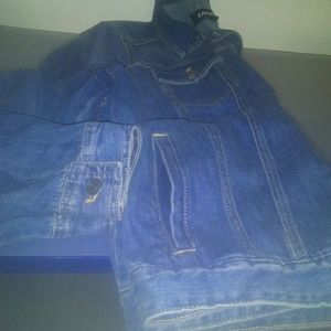 A blue denim jacket